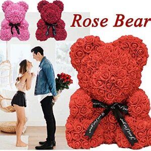 Rose bear teddy bear, 25cm flower bear teddy bear, Valentine's Day Gift